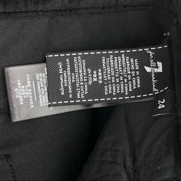 7 For All Mankind High Waist Velvet Ankle Skinny w/ Exposed Button Fly - Sz 24 - Picture 10 of 12
